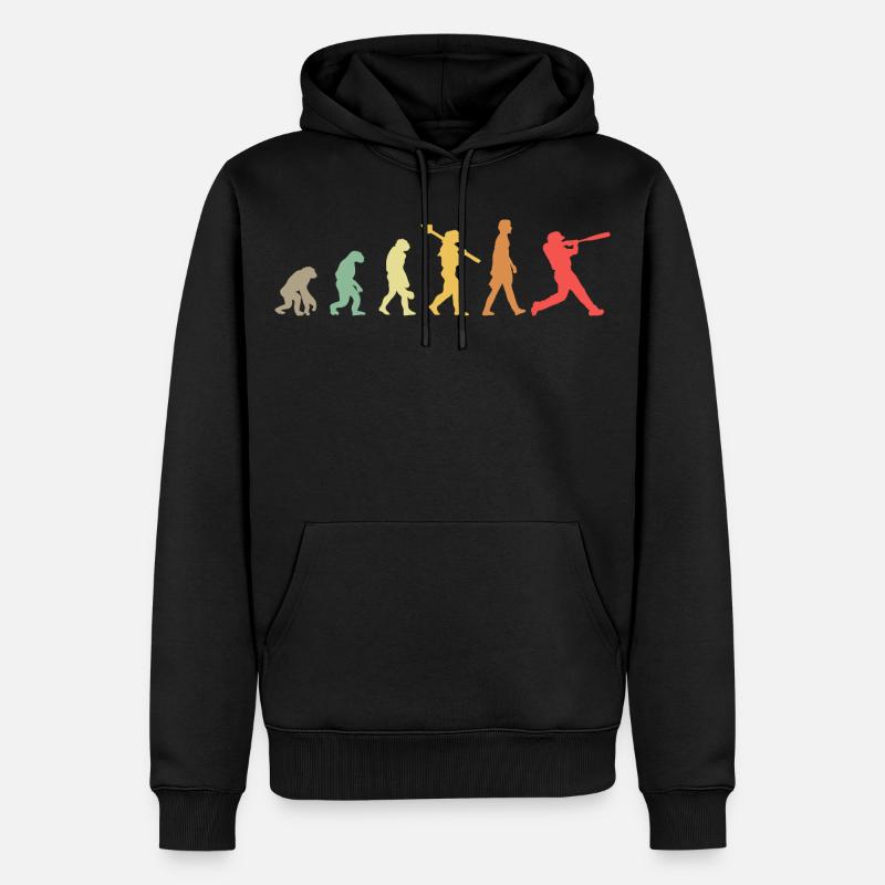 Évolution du baseball - Sweat à capuche Premium bio Homme - noir