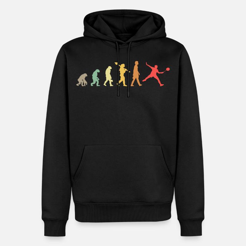 Évolution du badminton - Sweat à capuche Premium bio Homme - noir