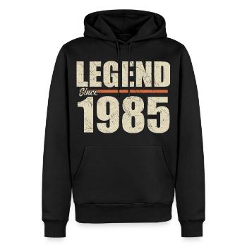 Geburtstag 1985 | Legende seit 1985 - Männer Premium Bio Hoodie - Schwarz - Vorne - Nico (187cm)