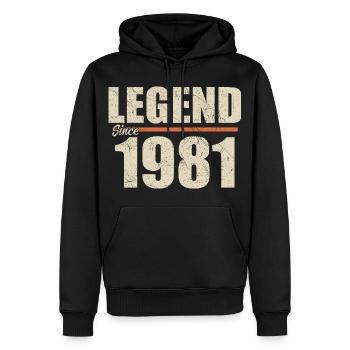 Genial seit 1981 - Männer Premium Bio Hoodie - Schwarz - Vorne - Nico (187cm)