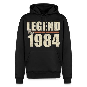 Geburtstag 1984 | Legende seit 1984 - Männer Premium Bio Hoodie - Schwarz - Vorne - Nico (187cm)