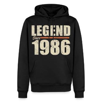 Geburtstag 1986 | Legende seit 1986 - Männer Premium Bio Hoodie - Schwarz - Vorne - Nico (187cm)