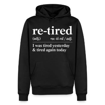 Définition drôle des retraités - Sweat à capuche Premium bio Homme - noir - Devant - Nico (187cm)