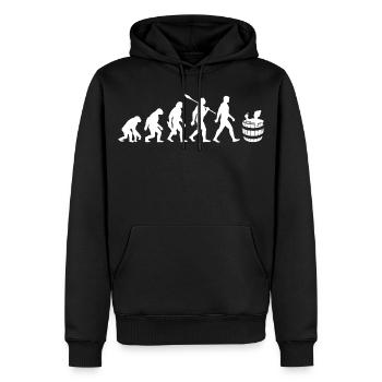Evolution - Eisbader - Winterbaden - Eisbaden - Männer Premium Bio Hoodie - Schwarz - Vorne - Nico (187cm)