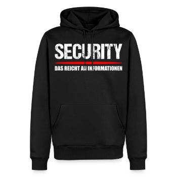 Security Türsteher Spruch - Männer Premium Bio Hoodie - Schwarz - Vorne - Nico (187cm)