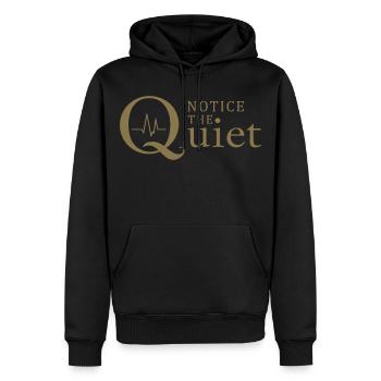 Notice the Quiet Achtsamkeit und Stille - Männer Premium Bio Hoodie - Schwarz - Vorne - Nico (187cm)