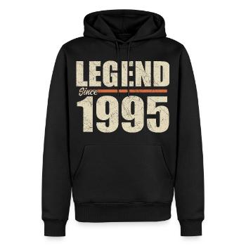 Anniversaire 1995 | Légende depuis 1995 - Sweat à capuche Premium bio Homme - noir - Devant - Nico (187cm)