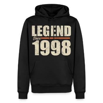 Anniversaire 1998 | Légende depuis 1998 - Sweat à capuche Premium bio Homme - noir - Devant - Nico (187cm)