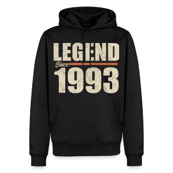 Jubiläum 1993 | Legende seit 1993 - Männer Premium Bio Hoodie - Schwarz - Vorne - Nico (187cm)