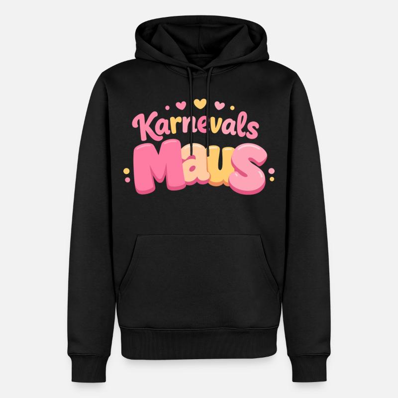 Karnevalsmaus Kölsche Mädsche – Karneval Köln - Männer Premium Bio Hoodie - Schwarz