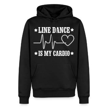 Motif cardio en ligne - Sweat à capuche Premium bio Homme - noir - Devant - Nico (187cm)