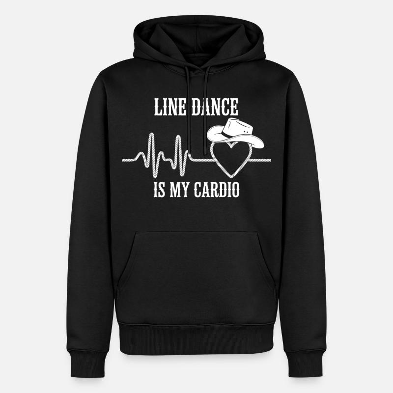 Line Dance Cardio Heart Logo - Sweat à capuche Premium bio Homme - noir