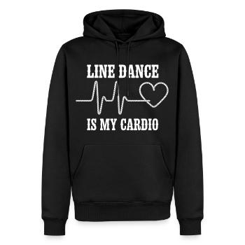 Danse en ligne Cardio Heart - Sweat à capuche Premium bio Homme - noir - Devant - Nico (187cm)