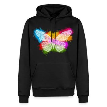 Zentangle Butterfly - Men’s Premium Organic Hoodie - black - Front - Nico (187cm)