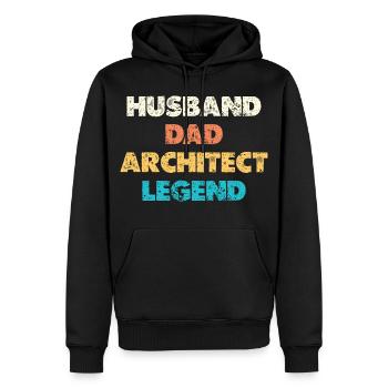 Husband Dad Architect Legend - Männer Premium Bio Hoodie - Schwarz - Vorne - Nico (187cm)