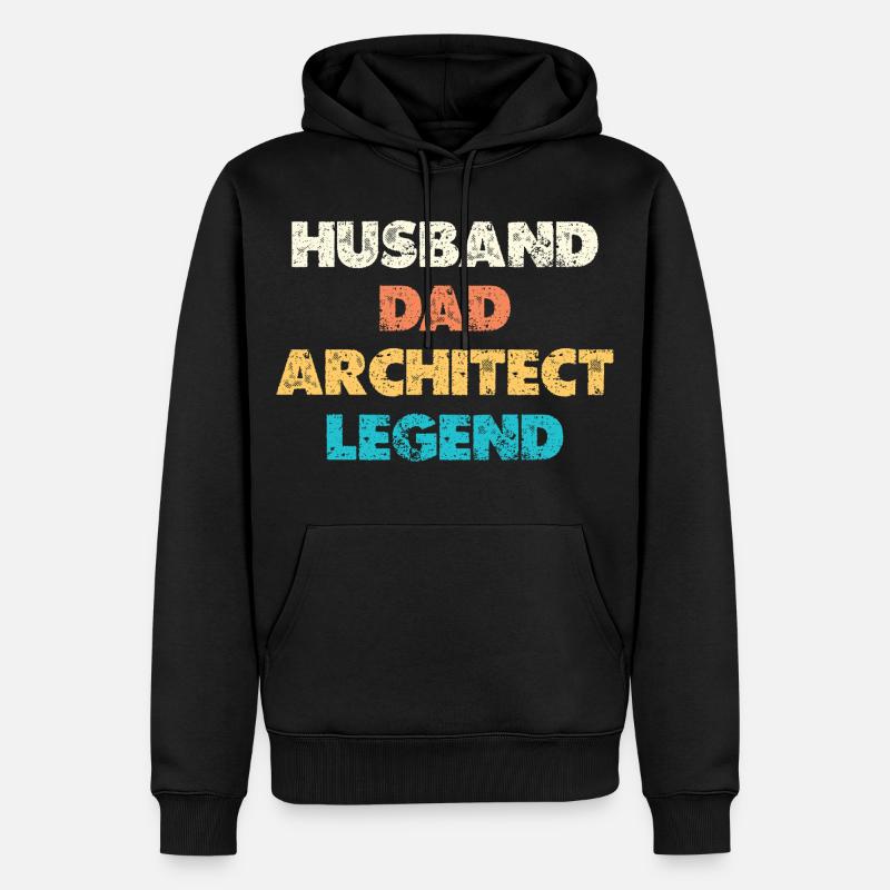 Husband Dad Architect Legend - Männer Premium Bio Hoodie - Schwarz