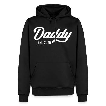 Daddy Est. 2026 - Männer Premium Bio Hoodie - Schwarz - Vorne - Nico (187cm)