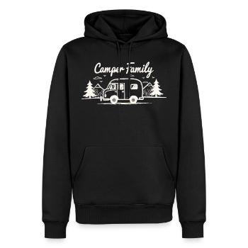 Camper Family Naturidylle - Männer Premium Bio Hoodie - Schwarz - Vorne - Nico (187cm)