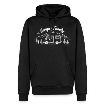 Camper Family Campingbus Berge Abenteuer - Männer Premium Bio Hoodie - Schwarz - Vorne - Nico (187cm)