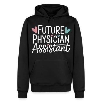 Futur assistant médical - Sweat à capuche Premium bio Homme - noir - Devant - Nico (187cm)
