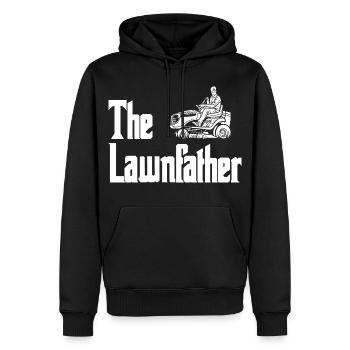 Graphisme de silhouette de tondeuse à gazon - Sweat à capuche Premium bio Homme - noir - Devant - Nico (187cm)