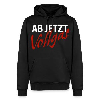 Ab jetzt Vollgas - gute Vorsätze - Männer Premium Bio Hoodie - Schwarz - Vorne - Nico (187cm)