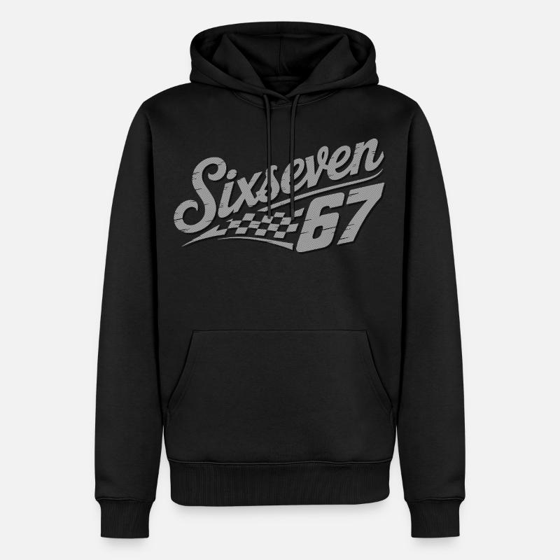 Six Sept Drapeau à damier - Sweat à capuche Premium bio Homme - noir