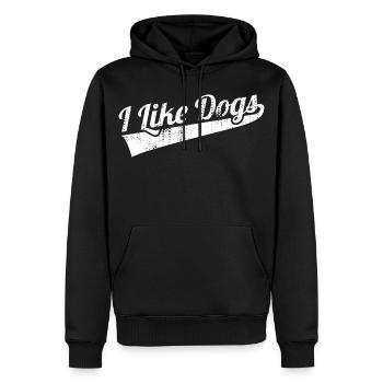 J’aime les chiens - Sweat à capuche Premium bio Homme - noir - Devant - Nico (187cm)