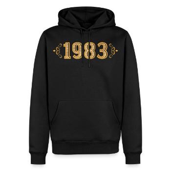 Legende seit 1983 Retro 1983 - Männer Premium Bio Hoodie - Schwarz - Vorne - Nico (187cm)