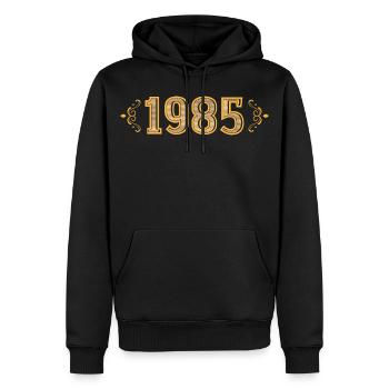 Legende seit 1985 Retro 1985 - Männer Premium Bio Hoodie - Schwarz - Vorne - Nico (187cm)