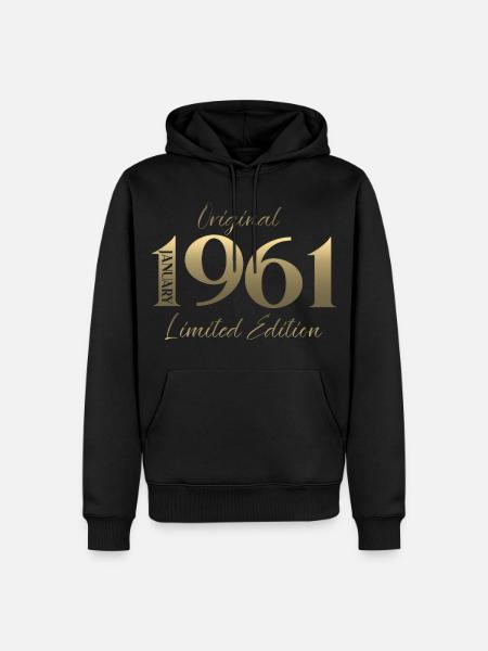 65th Birthday Original January 1961 - Men’s Premium Organic Hoodie - black