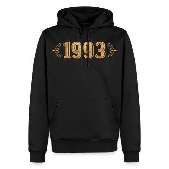Legend since 1993 retro 1993 - Men’s Premium Organic Hoodie - black - Front - Nico (187cm)