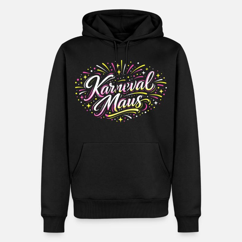 Kölner Karnevalsmaus Alaaf Lustig Fasching Geschen - Männer Premium Bio Hoodie - Schwarz