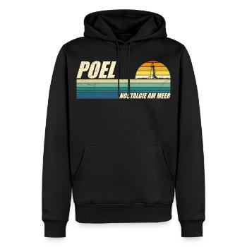 Baltic Sea POEL NOSTALGIA BY THE SEA Retro Funny - Men’s Premium Organic Hoodie - black - Front - Nico (187cm)