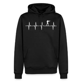 Biathlon-Herzschlag Biathlet - Männer Premium Bio Hoodie - Schwarz - Vorne - Nico (187cm)
