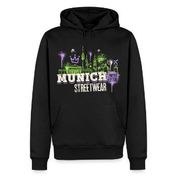 Munich Munich Skyline City Germany Graffiti - Men’s Premium Organic Hoodie - black - Front - Nico (187cm)