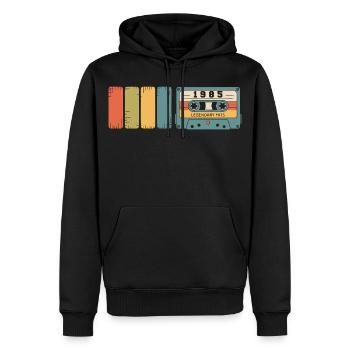 1985 Vintage Original 1985 Geburtstagsgeschenk - Männer Premium Bio Hoodie - Schwarz - Vorne - Nico (187cm)