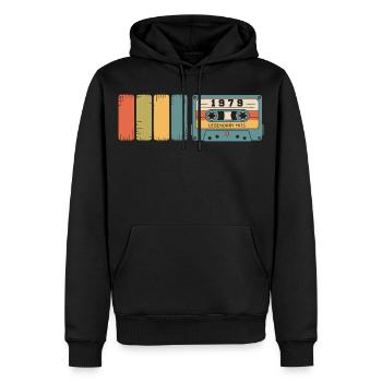1979 Vintage Original 1979 Geburtstagsgeschenk - Männer Premium Bio Hoodie - Schwarz - Vorne - Nico (187cm)