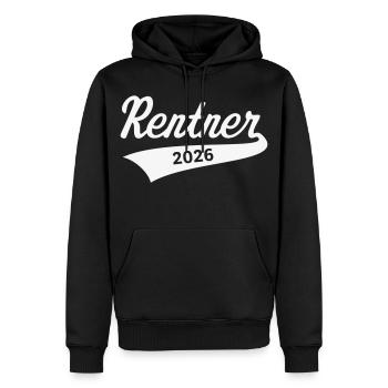 Retraités 2026 (Pension/retraite/Blanc) - Sweat à capuche Premium bio Homme - noir - Devant - Nico (187cm)
