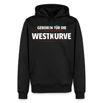 Geboren für die Westkurve - Männer Premium Bio Hoodie - Schwarz - Vorne - Nico (187cm)