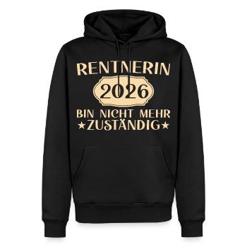 Retraité 2026 Plus responsable Adieu à la retraite - Sweat à capuche Premium bio Homme - noir - Devant - Nico (187cm)