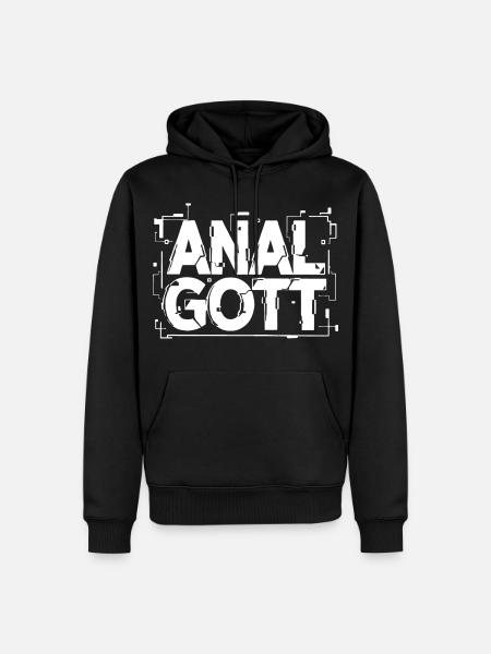 Anal Gott Schriftzug - Männer Premium Bio Hoodie - Schwarz