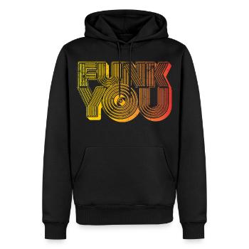 Funk You - Männer Premium Bio Hoodie - Schwarz - Vorne - Nico (187cm)
