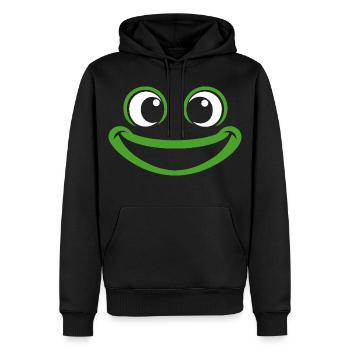 Grenouille | Déguisement de carnaval en costume de grand visage - Sweat à capuche Premium bio Homme - noir - Devant - Nico (187cm)