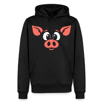 Porcelets | Déguisement de carnaval en costume de grand visage - Sweat à capuche Premium bio Homme - noir - Devant - Nico (187cm)