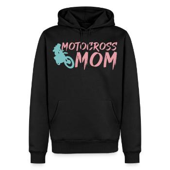 Maman de motocross - Sweat à capuche Premium bio Homme - noir - Devant - Nico (187cm)