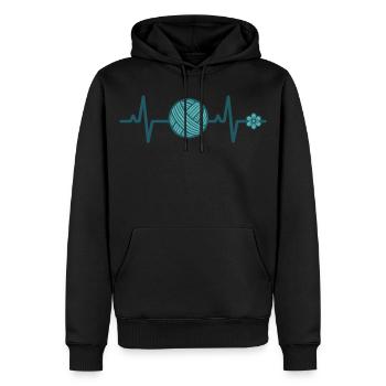 Amateurs de fils à crochet drôles adorent - Sweat à capuche Premium bio Homme - noir - Devant - Nico (187cm)