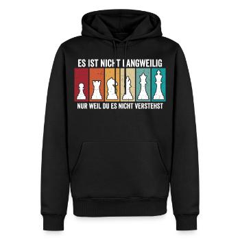 Pièces rétro d’échecs – Design vintage d’échecs - Sweat à capuche Premium bio Homme - noir - Devant - Nico (187cm)