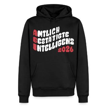 Abi 2026 - Abitur - Retro Flow Style Geschenk - Männer Premium Bio Hoodie - Schwarz - Vorne - Nico (187cm)