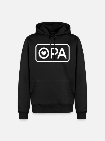 OPA 2026 Stolzer Großvater Ankündigung - Männer Premium Bio Hoodie - Schwarz